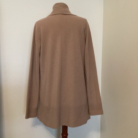 NEW! Quince Mongolian Cashmere Open Cardigan Sweater in Camel Large COZY KNIT - Picture 6 of 6